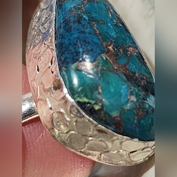 Copper Turquoise Gemstone Ring! Huge! - Picture 5 of 5